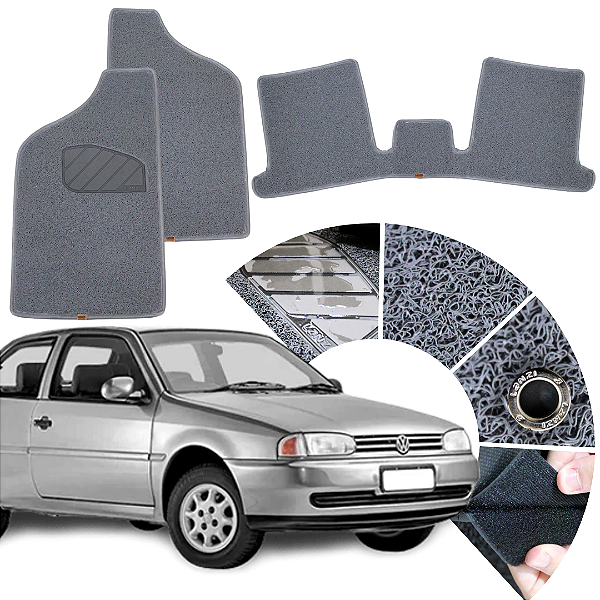 Tapete Capacho Vinílico Para Gol G2 VW 2000 a 2013 - Cinza