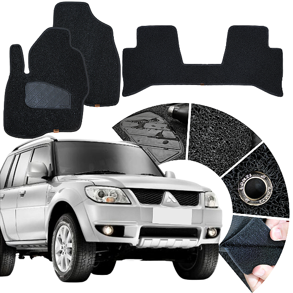 Tapete Automotivo Da Pajero Tr4 2003 a 2015 Capacho Vinílico Preto