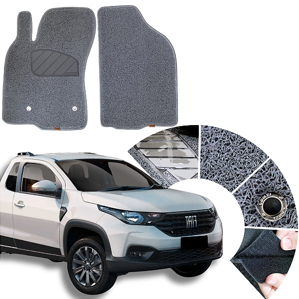Kit tapete carro Strada Cabine Simples 2020 a 2025 Linha Capacho 12 mm