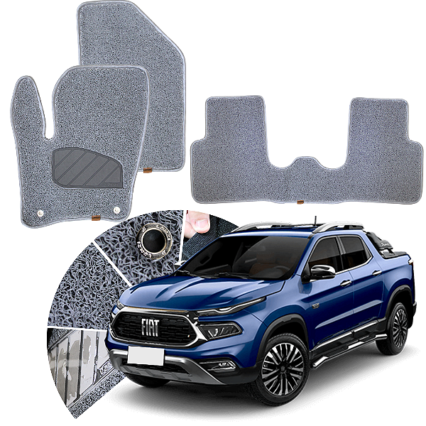 Tapete Capacho Fiat Toro 2016 a 2025 - 3 peças - Linha Premium
