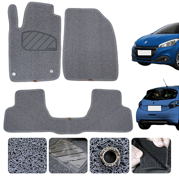 Tapete Automotivo Para Peugeot 208 2013 a 2020 Original Lanzi - Cinza