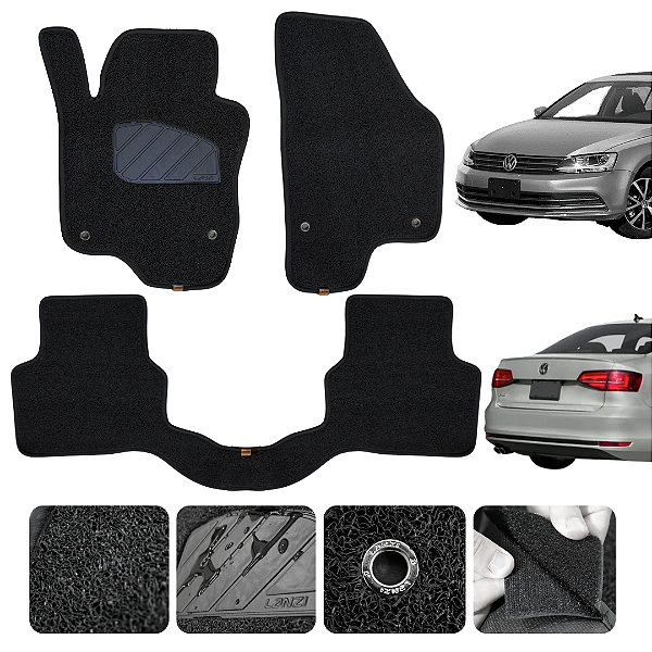 Jogo Tapete Para Jetta G6 2011 a 2017 capacho Preto