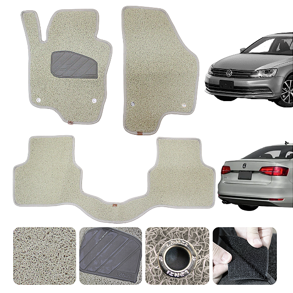 Jogo Tapete Para Jetta G6 2011 a 2017 capacho Bege