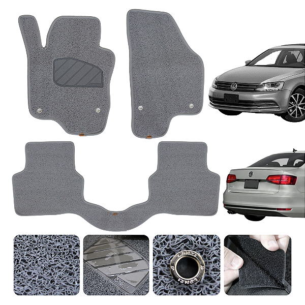 Jogo Tapete Para Jetta G6 2011 a 2017 capacho Cinza