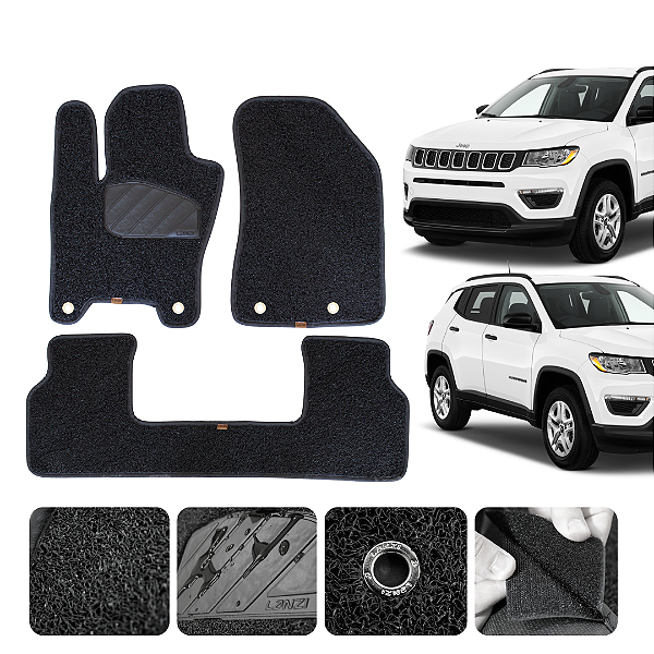 Tapete automotivo para Jeep Compass 2016 a 2025 Original Lanzi Preto