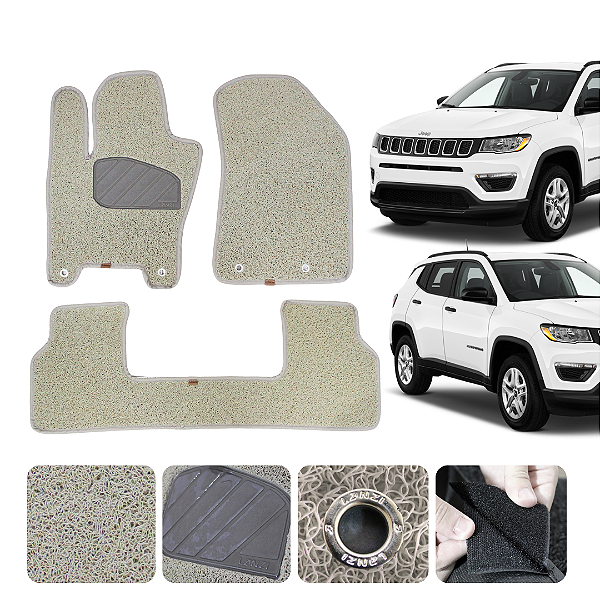 Tapete automotivo para Jeep Compass 2016 a 2025 Original Lanzi Bege