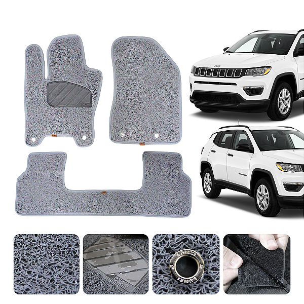 Tapete automotivo para Jeep Compass 2016 a 2025 Original Lanzi Cinza