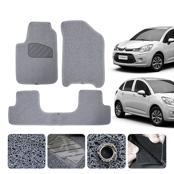 Tapete automotivo para Citroën C3 2002 A 2012 Original Lanzi Cinza