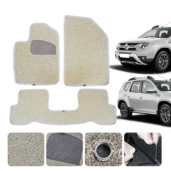 Tapete automotivo para Duster 2016 A 2026 Original Lanzi Bege