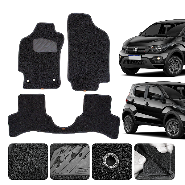 Tapete automotivo para Fiat Mobi 2017 A 2026 Original Lanzi Preto
