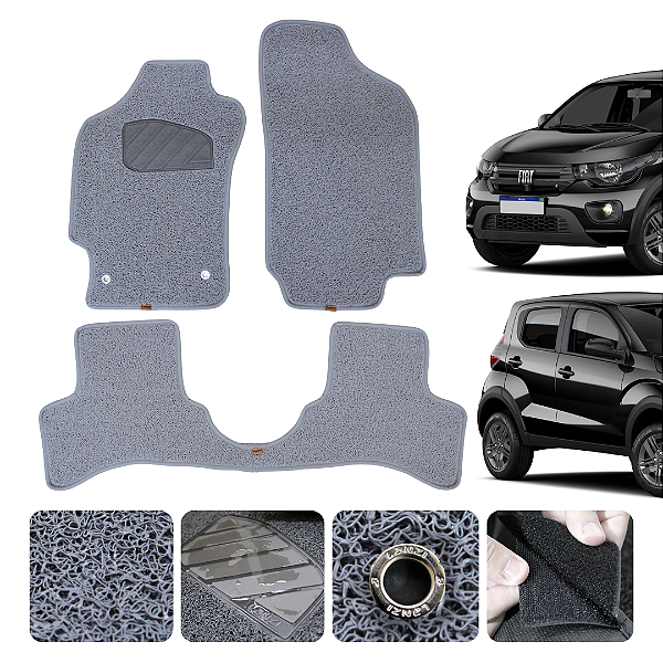Tapete automotivo para Fiat Mobi 2017 A 2026 Original Lanzi Cinza