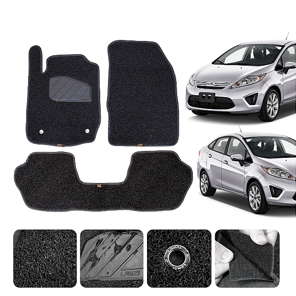 Tapete automotivo para Ford Fiesta 2015 A 2026 Original Lanzi Preto