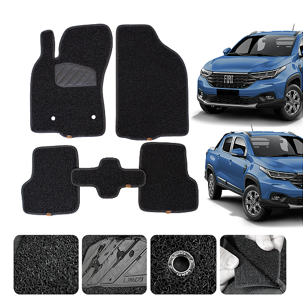 Tapete automotivo para Strada CD 2020 a 2026 Original Lanzi Preto