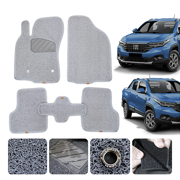 Tapete automotivo para Strada CD 2020 a 2026 Original Lanzi Cinza