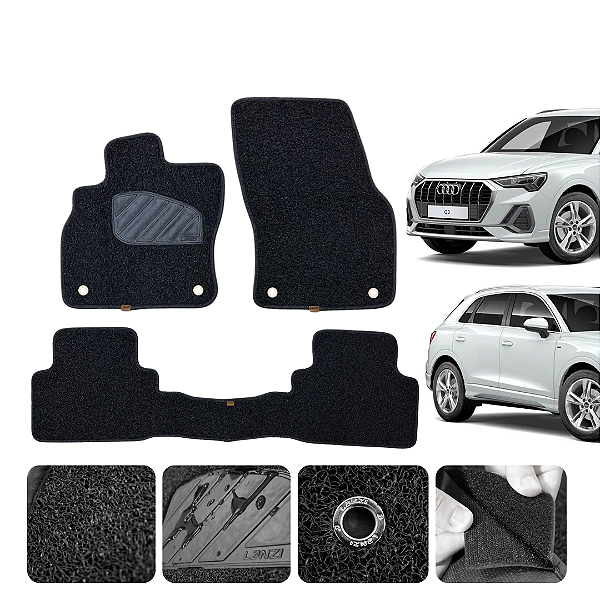 Tapete Automotivo Para Audi A4 2019 a 2025 Original Lanzi Preto