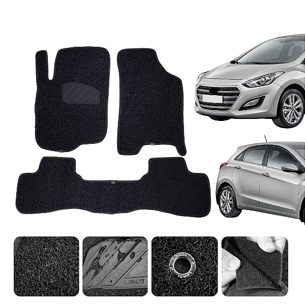 tapete automotivo Para Hyundai I30 capacho Preto