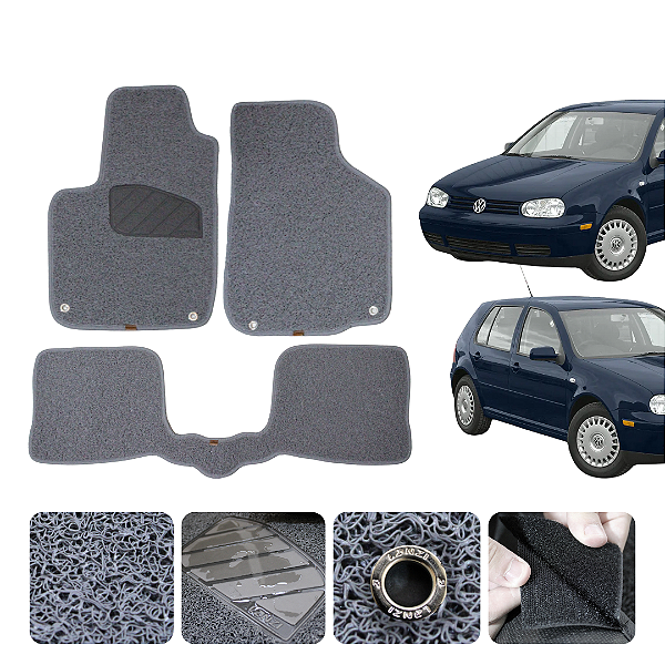 Tapete automotivo Para Volkswagen Golf 2002 a 2011 capacho Cinza