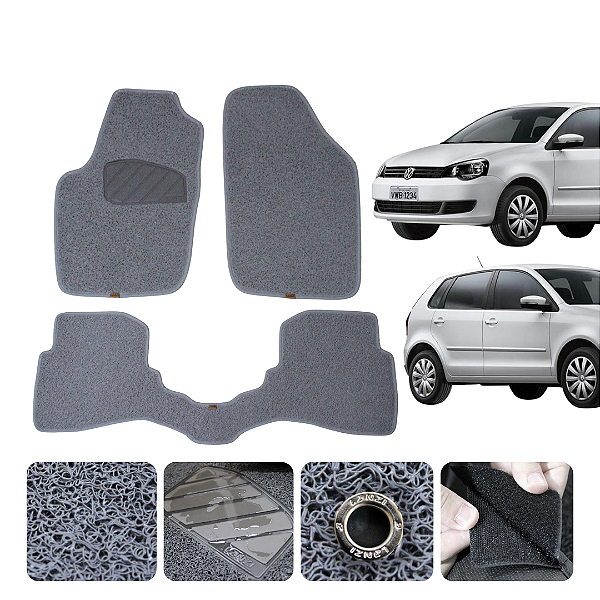 Tapete automotivo Para Volkswagen Polo 2003 a 2015 capacho Cinza