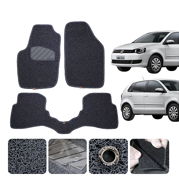 Tapete automotivo Para Volkswagen Polo 2003 a 2015 capacho Grafite