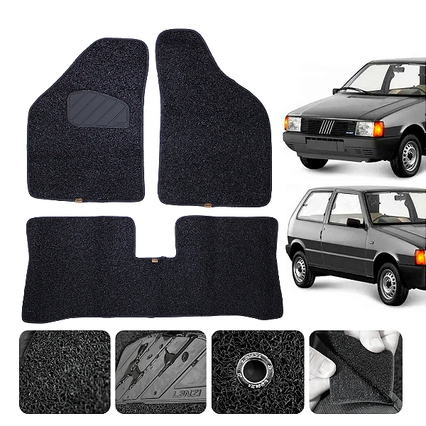 Tapete automotivo Para fiat uno 1985 a 2013 capacho Preto