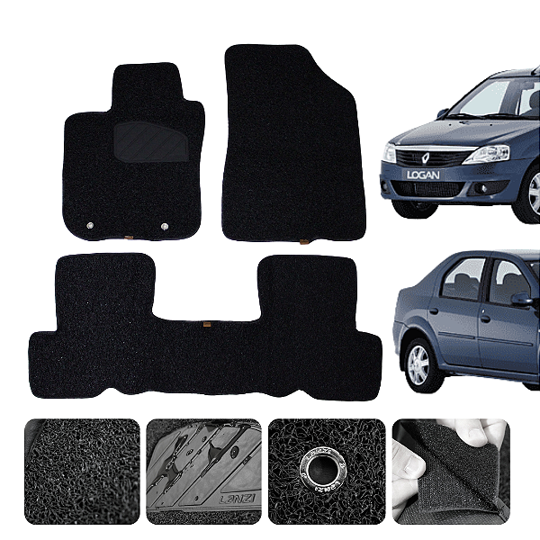 Tapete automotivo Para logan 2007 a 2014 capacho Preto