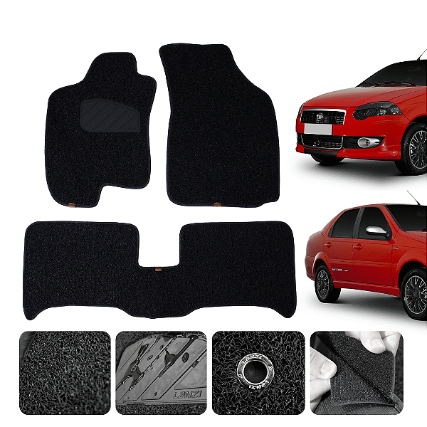Tapete automotivo Para siena 1996 a 2012 capacho Preto