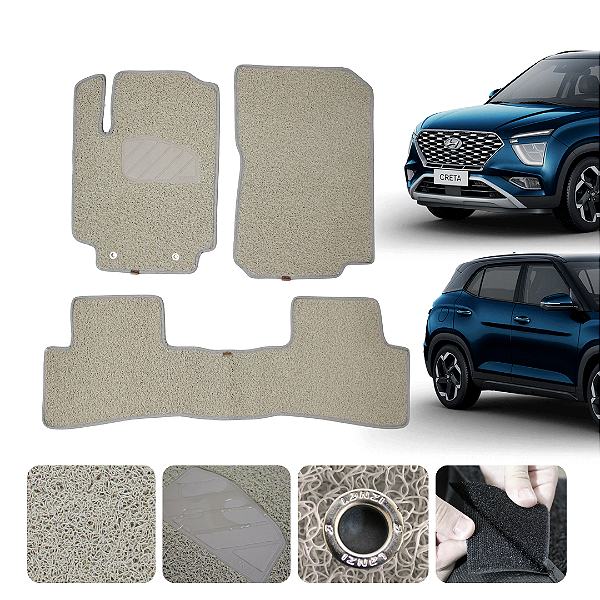 Tapete automotivo Para creta 2017 a 2021 capacho Bege