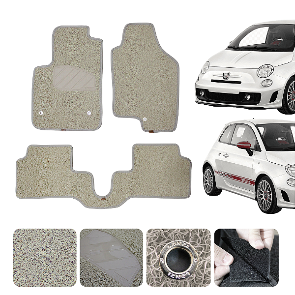 Tapete automotivo Para fiat 500 2007 a 2019 capacho Bege