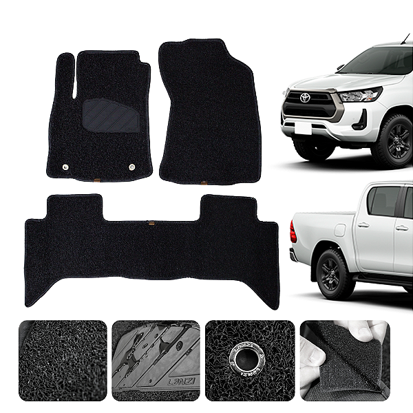 Tapete automotivo Para Toyota Hilux 2019 a 2025 capacho Preto