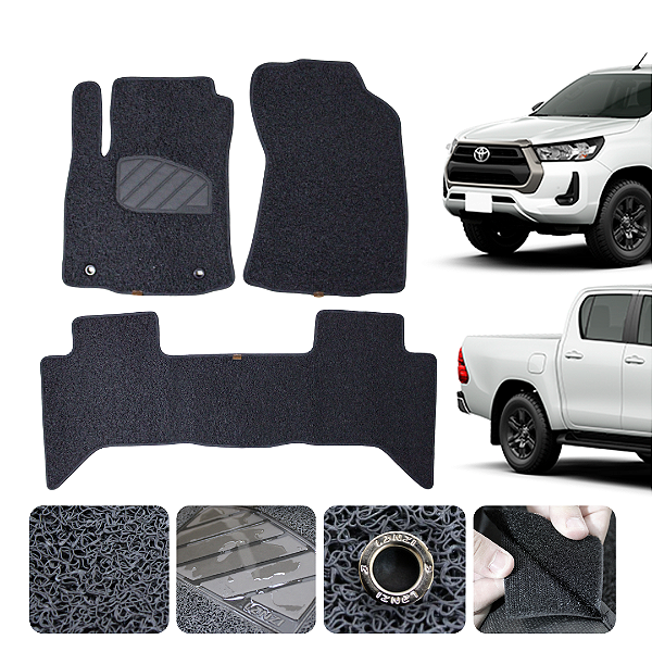 Tapete automotivo Para Toyota Hilux 2019 a 2025 capacho Grafite
