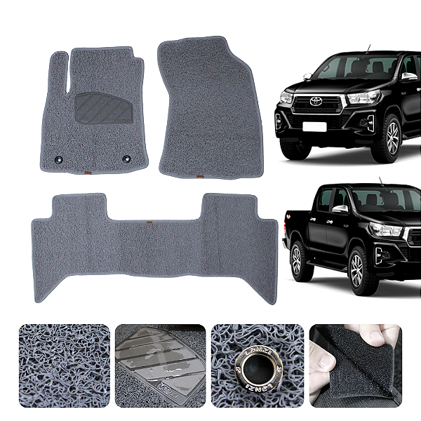 Tapete automotivo Para Toyota Hilux 2019 a 2025 capacho Cinza