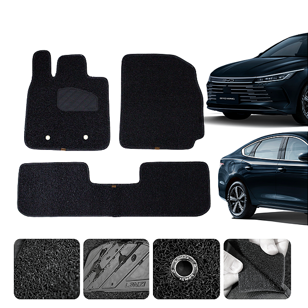 Tapete automotivo Para Byd King 2024 a 2026 capacho Preto