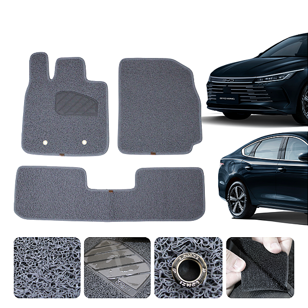 Tapete automotivo Para Byd King 2024 a 2026 capacho Cinza