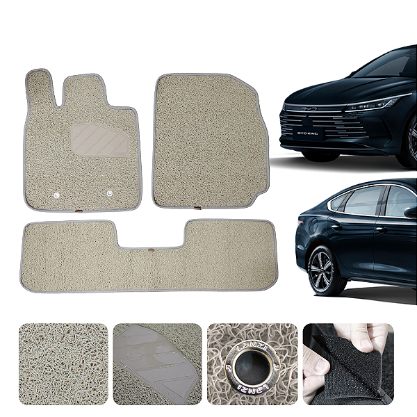 Tapete automotivo Para Byd King 2024 a 2026 capacho Bege
