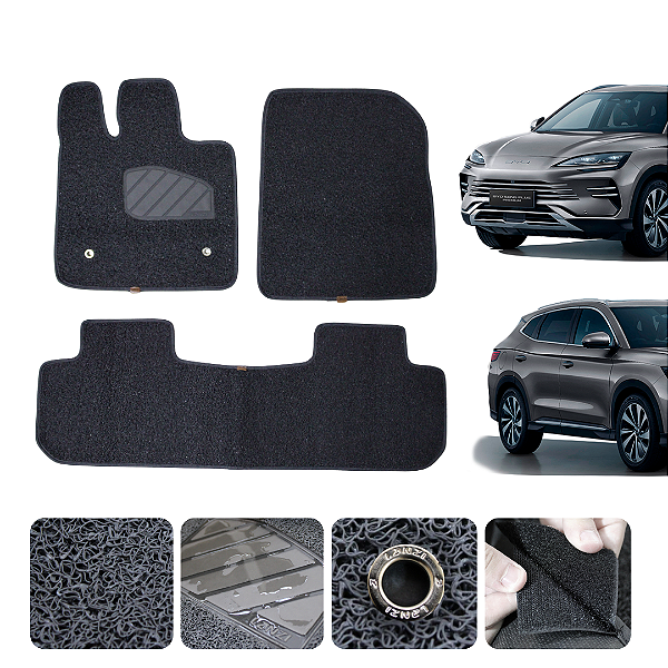 Tapete automotivo Para Byd Song Plus 2022 a 2025 capacho Grafite