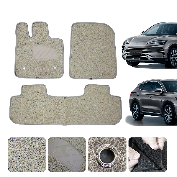 Tapete automotivo Para Byd Song Plus 2022 a 2025 capacho Bege