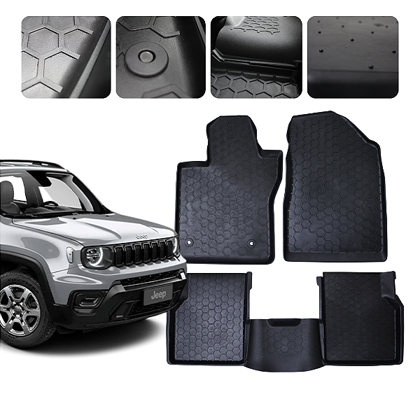 Tapete Automotivo Borda elevada Para Renegade 2015 a 2026 Original Lanzi