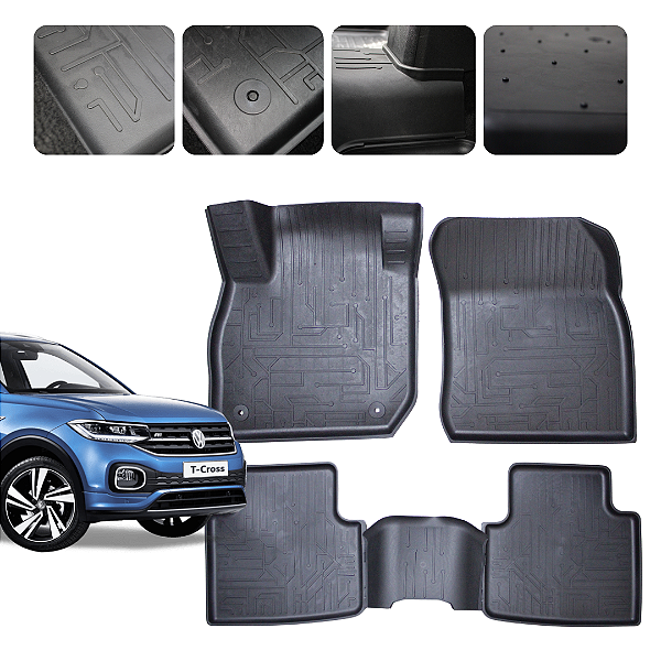 Tapete Automotivo Borda elevada Para T-cross 2019 a 2026 Original Lanzi