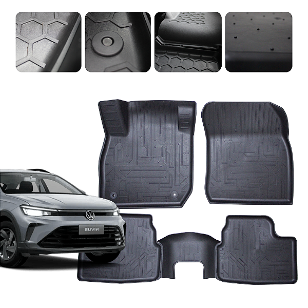 Tapete Automotivo Borda elevada Para Nivus 2020 a 2026 Original Lanzi