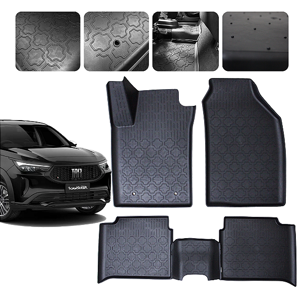 Tapete Automotivo Borda elevada Para Fiat Fastback Híbrido 2024 a 2026 Original Lanzi
