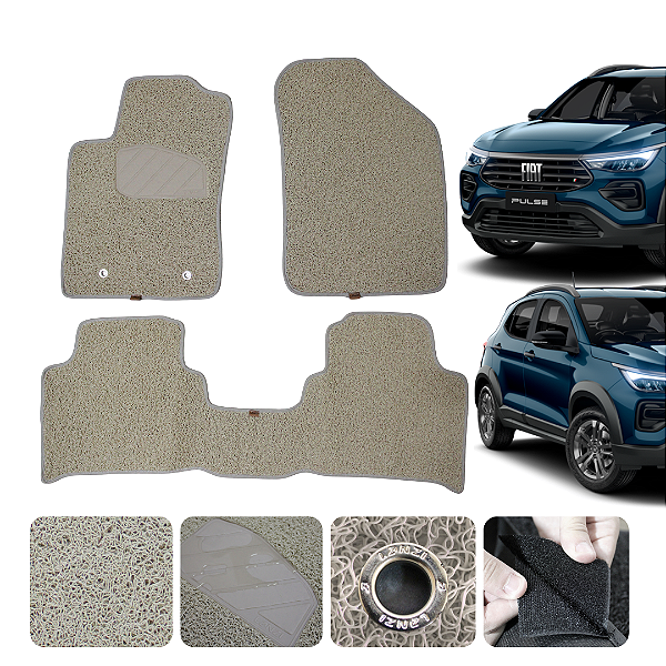 Tapete automotivo Fiat Pulse 2016 a 2026 capacho Bege