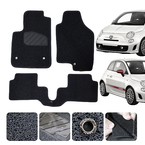 Tapete automotivo Para fiat 500 2007 a 2019 capacho Grafite