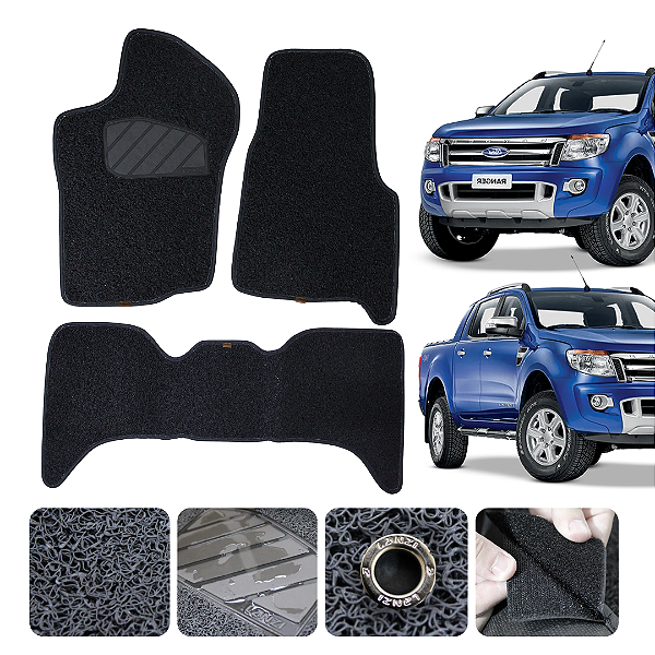 Tapete automotivo Ford Ranger 1998 a 2012 capacho Grafite