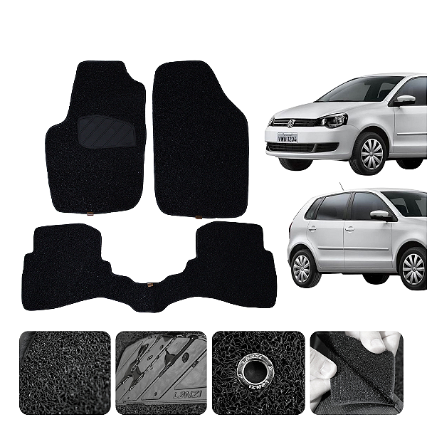 Tapete automotivo Para Volkswagen Polo 2003 a 2015 capacho Preto