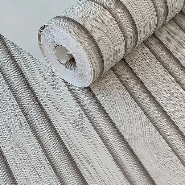 Papel de Parede Vinílico Importado Madeira  Ripada - Rolo de 10 metros MV50