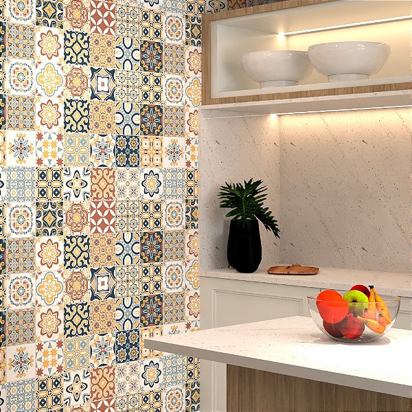 Papel de Parede Personalizado Azulejo Português