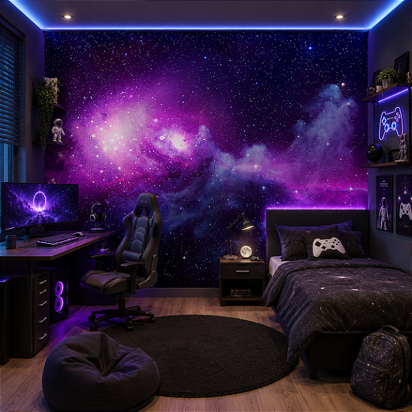Papel de Parede Personalizado Galáxia Purple