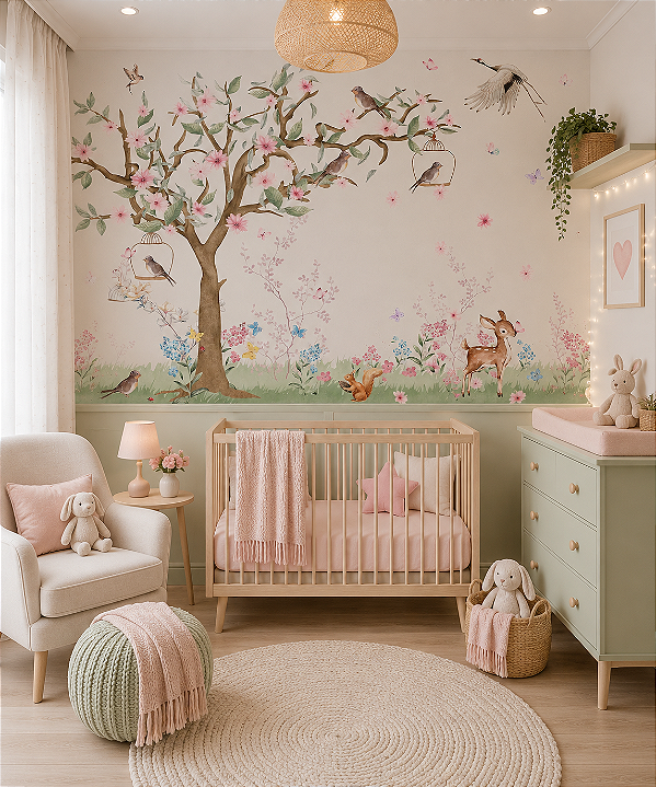 Papel de Parede Personalizado Jardim Encantado