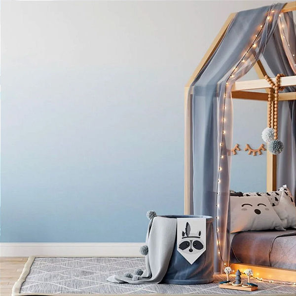 Papel de Parede Personalizado Quarto de Bebê Degradê Azul