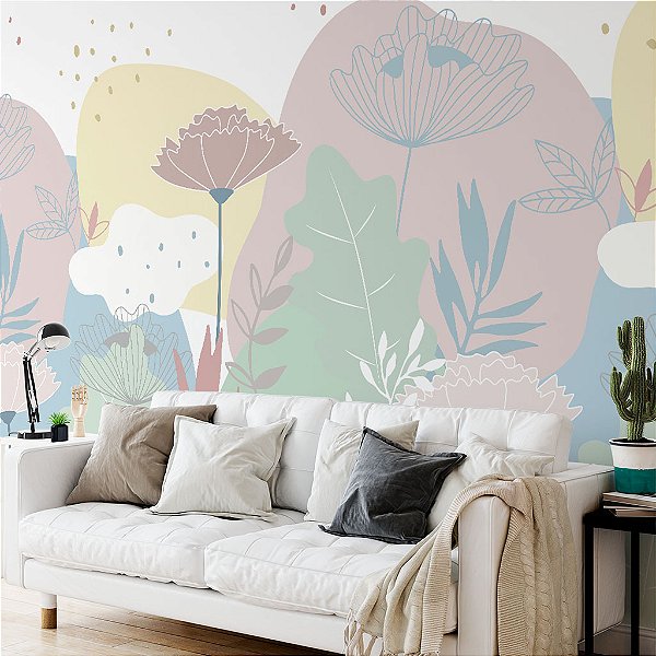 Papel de Parede Personalizado Folhagem e Colors